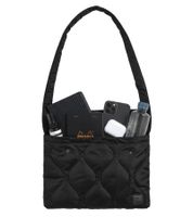 TAION Daunen-Umhängetasche mit voluminöser Haptik Sacoche im militärischen Design Schwarz