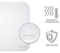 hitzebeständiges EDELMANN Pizza-Set Pizza-Stein mit Pizza-Schneider und Blech 38x30cm Schwarz/Weiß