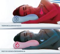 thermoregulierendes SCHLAFMEISTER Bat Kopf-Kissen Nackenstütz-Kissen OEKO-TEX zertifiziert Allergiker-Kissen 60x30x8cm Weiß