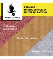OFFICE EAGLE Bürostuhlrollen 5er Set mit Feststellbremse Ersatz-Rollen für Bürostühle passend für 11mm & 22mm Hartbodenrollen Gummirollen Schwarz