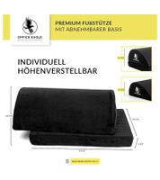 OFFICE EAGLE Fußstütze mit Memory-Schaumstoff individuell höhenverstellbare Fußablage Beinauflage 43x25x18 cm Schwarz
