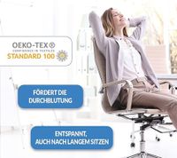 orthopädisches SCHLAFMEISTER Badger Sitz-Kissen OEKO-TEX zertifiziert Steißbein-Kissen 44x37x7cm Schwarz