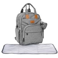 bloomborn Baby Wickeltasche Rucksack für Eltern Großer Wickelrucksack mit Wickelunterlage und isolierten Flaschenhaltern Schnullerhalter & Kinderwagenbefestigung Grau