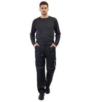 gefütterte PUREWORK Herren Arbeits-Hose mit 6 Taschen Oeko-Tex zertifizierte Thermo-Hose 8659861 Schwarz/Grau