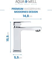 AQUA WELL Wasserhahn Einhebelmischer inklusive Montageset Badarmatur Badezimmer Silber