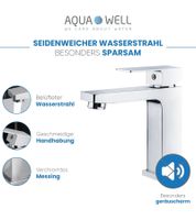 AQUA WELL Wasserhahn Einhebelmischer inklusive Montageset Badarmatur Badezimmer Silber