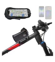 Wasserdichte Rheintastic Rahmentasche mit integriertem Handyfach bis zu 6 Zoll Fahrrad-Tasche inklusive Regenschutzhülle und Umhängegurt Schwarz