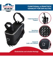 Wasserdichte Rheintastic Rahmentasche mit integriertem Handyfach bis zu 6 Zoll Fahrrad-Tasche inklusive Regenschutzhülle und Umhängegurt Schwarz