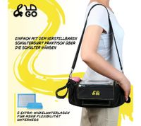 &GO Kinderwagen Organizer inkl. 5 Wickelunterlagen Universal Buggy Tasche mit transparentem Smartphone-Fach Regenschutz Getränkehalter & viel Stauraum Schwarz 