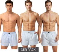 Confezione da 3 boxer da uomo TRUE Style Classic, pantaloncini in cotone sostenibile 8975684 Blu/Bianco a righe/quadri