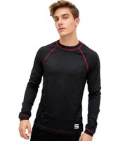 Calda maglia intima termica lunga da uomo CINQUE in cotone, maglia invernale 50713 Nero/Rosso