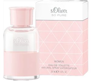 s.Oliver So Pure Eau de Parfum Floral para Mujer, Perfume Frutal, 30 ml, Rosa/Blanco