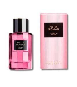 zartes AOURA LONDON Damen Eau de Parfum blumiger Körper-Duft 100ml Rosa/Schwarz