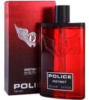Perfume Eau de Toilette para hombre Instinct de Police, potente fragancia corporal amaderada y especiada, 100 ml, color rojo/negro