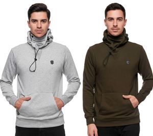 Sudadera deportiva con capucha para hombre - Sudadera con capucha 19140 en caqui o gris