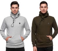 Sudadera deportiva con capucha para hombre - Sudadera con capucha 19140 en caqui o gris