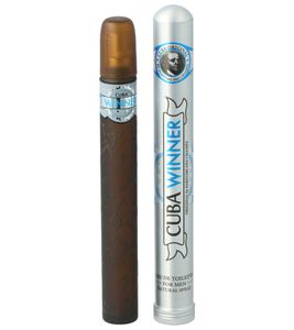 Excepcional Eau de Toilette en Spray para Hombre Cuba Winner, con el emblemático diseño Cuba, 35 ml Marrón