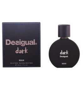 Desigual Dark Man Eau de Toilette, Fragancia Corporal Oriental-Especiada, 50 ml, Color Negro