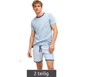 Lightweight SCOTCH & SODA Men's 2-Piece Shorty Set with Cotton Shorts SSSP25M206083-421 Light Blue