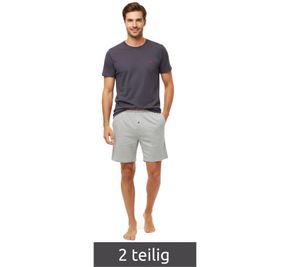 Lightweight SCOTCH & SODA Men's 2-Piece Shorty Pyjama Set with Cotton, SSSP25M389721-050, Dark Blue/Gray