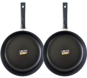 HOME IDEAS Forged Aluminum Frying Pan, Induction Compatible, Non-Stick Coating, 24cm or 28cm, Silver/Black