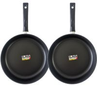 Padella HOME IDEAS in alluminio forgiato, adatta a piani a induzione, rivestimento antiaderente, 24 cm o 28 cm, argento/nero