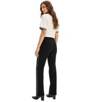 Extravagant Women's Twill Trousers, Modern Cut, Slim Fit with Rivets, 974561 Black