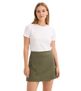 Mini-jupe élégante pour femme avec short intégré 904949 Olive foncé