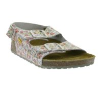 Sandalias de trabajo HSM antideslizantes para mujer, con protección ESD, de piel auténtica, clase de protección SRC, con estampado floral, segunda clase B de fábrica, calzado médico, color blanco.