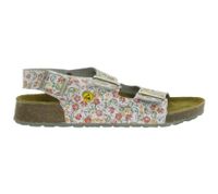 Sandalias de trabajo HSM antideslizantes para mujer, con protección ESD, de piel auténtica, clase de protección SRC, con estampado floral, segunda clase B de fábrica, calzado médico, color blanco.