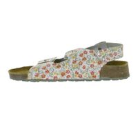 Sandalias de trabajo HSM antideslizantes para mujer, con protección ESD, de piel auténtica, clase de protección SRC, con estampado floral, segunda clase B de fábrica, calzado médico, color blanco.