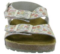 Sandalias de trabajo HSM antideslizantes para mujer, con protección ESD, de piel auténtica, clase de protección SRC, con estampado floral, segunda clase B de fábrica, calzado médico, color blanco.