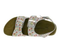Sandalias de trabajo HSM antideslizantes para mujer, con protección ESD, de piel auténtica, clase de protección SRC, con estampado floral, segunda clase B de fábrica, calzado médico, color blanco.