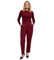 Pantalon élégant pour femme, coupe ample, style business, rouge prune 962507