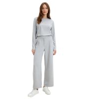 Relaxed Women's Trousers, Wide Leg Jogger Style with Front Darts, 942309 Gray