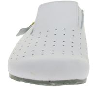 Sandalias de trabajo HSM antideslizantes para mujer, de piel auténtica con protección ESD y clase de protección SRC, de segunda mano, de grado B, color blanco.