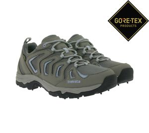 Waterproof TREKSTA Spike Low Women's Hiking Shoes/Trekking Shoes with Gore-Tex and Removable Footbed, Gray
