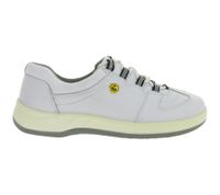 Zapatos de trabajo con cordones antideslizantes hsm para hombre, con certificación ESD, de piel auténtica, clase de protección SRA, de caña baja, profesionales, de segunda mano, de grado B, color blanco.