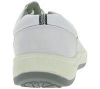 Zapatos de trabajo con cordones hsm para mujer, antideslizantes, con certificación ESD, de piel auténtica, clase de protección SRA, de caña baja, profesionales, de segunda mano, de grado B, color blanco.