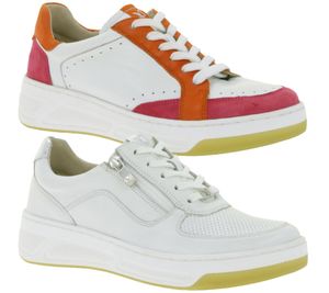 Stylish CAPRICE women's sneakers with high-quality leather - CAP Climo FB in simple white or white/multicolored layered look