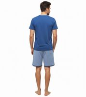 Lightweight SCOTCH & SODA Men's 2-Piece Shorty Pyjama Set in Cotton, Available in Gray/Navy, Blue, or Dark Blue/Gray