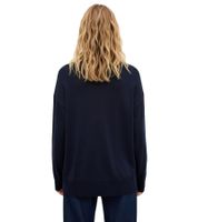 Comfortable Women's Fine Knit Sweater with Wide Turtleneck 933142 Dark Blue