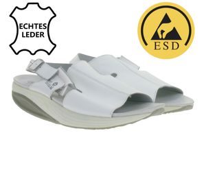 Sandalias de trabajo antideslizantes HSM para hombre, con protección ESD, de piel auténtica, clase de protección SRA, mules, calzado profesional, de segunda mano, grado B, calzado médico, color blanco.