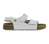 Sandalias de trabajo antideslizantes HSM para hombre, con protección ESD, de piel auténtica, clase de protección SRA, mules, calzado profesional, de segunda mano, grado B, calzado médico, color blanco.