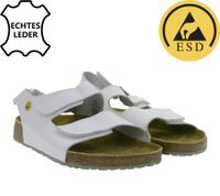 Sandali da lavoro da uomo HSM antiscivolo, scarpe ESD in vera pelle, classe di protezione SRA, pantofole, scarpe professionali, usate, grado B, scarpe mediche, bianche