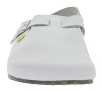 Sandalias de trabajo HSM antideslizantes para hombre, compatibles con ESD, de piel auténtica con clase de protección SRA, de segunda mano, de grado B, color blanco.