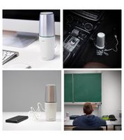 2er Pack RiCHTER UV-Luftreiniger Luftsterilisator UV-Desinfektion Luftreinigung Geruchsentfernung MSP Weiß/Silber Tragbar mit USB-Anschluss oder Stationär mit Netz-Anschluss