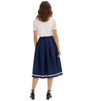 Fashionable Women's Dirndl Skirt, Traditional Skirt with Paisley and Lace 905168 Dark Blue