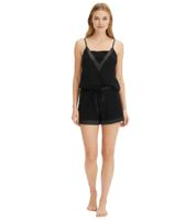 Cozy women's nightdress with smock details: long nightgown with slit, 2-piece pajama set, or short nightgown with lace. Available in red, purple, black, or gray/pink.