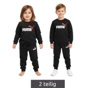 Comfortable PUMA Kids' Jogging Suit for Boys and Girls, 2-Piece Set: Sweat Joggers, Crew Neck Sweater, Cotton Set 627915 01 Black